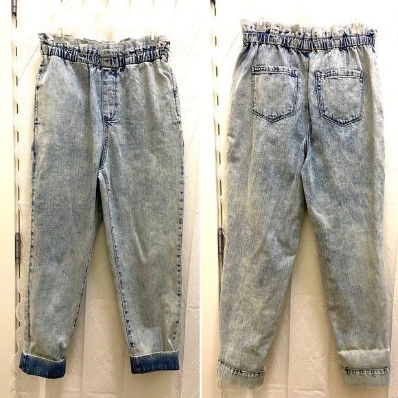 Blanknyc Pull On Paper Bag Jeans Acid Wash Joggers - Picture 1 of 13